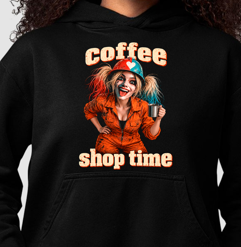 Coffee Shop Time - Arlequina  - Hoodie Moletom