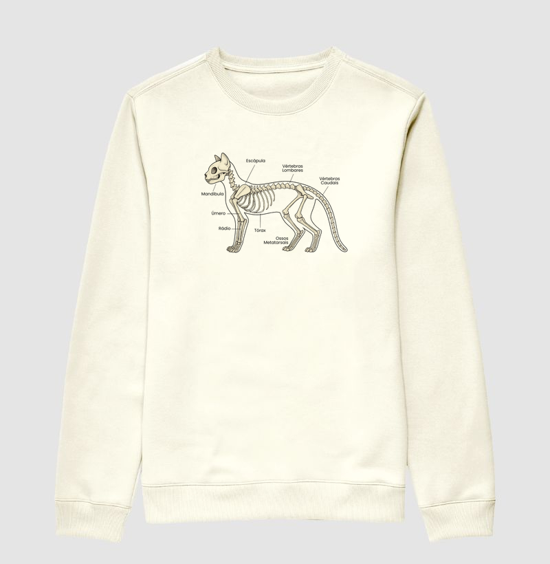 Gatinho Esqueleto (Suéter Moletom)