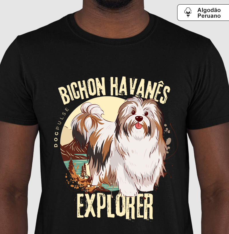 Camiseta Algodão Peruano Dog Pulse Bichon Havanês Explorer – Tropical Vibes