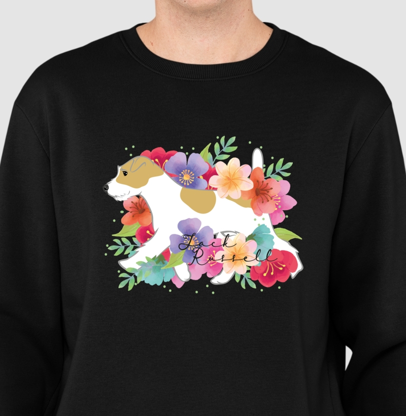 Suéter Moletom Jack Russell Floral