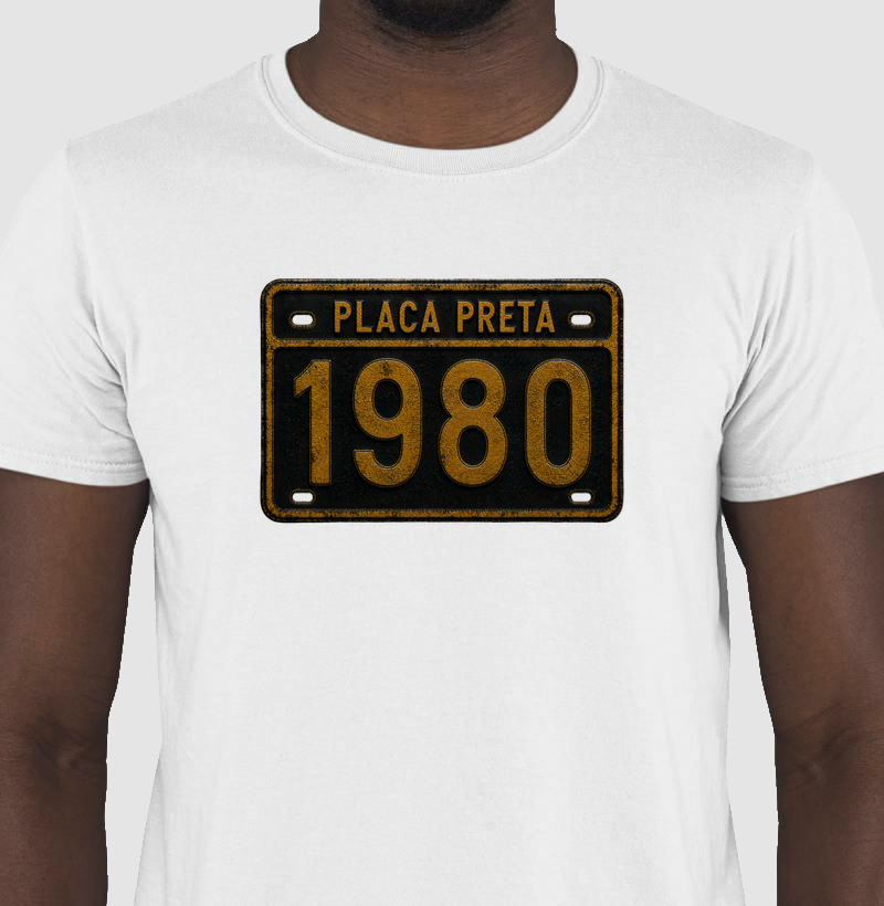 Camiseta Placa Preta 1980