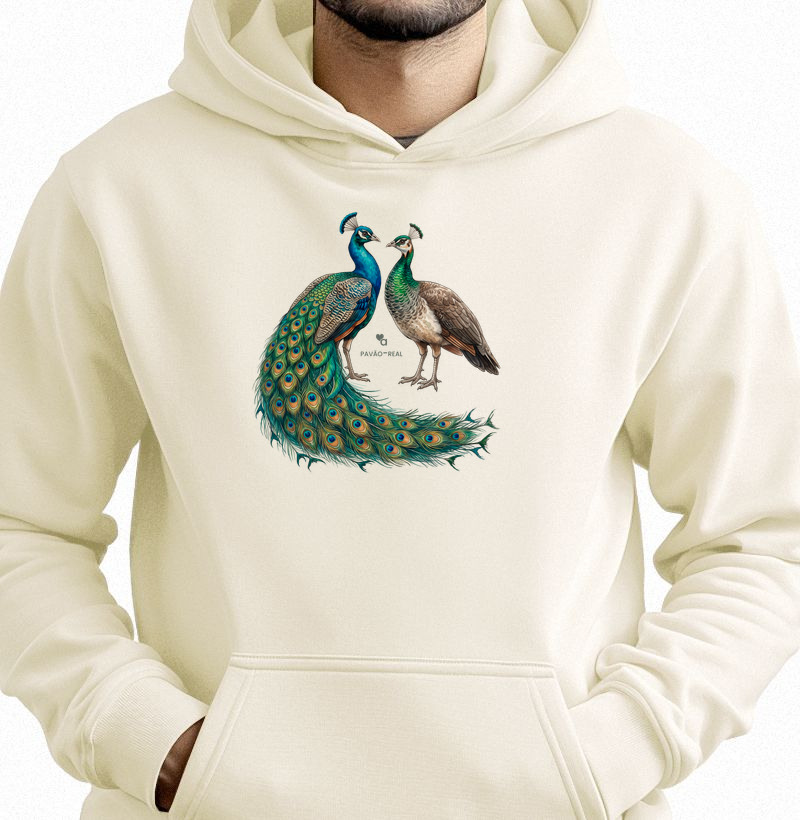Aves - Pavão Real - Moletom Hoodie