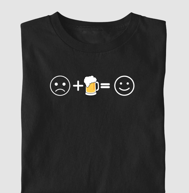 Camiseta Adulta - Feliz com Cerveja