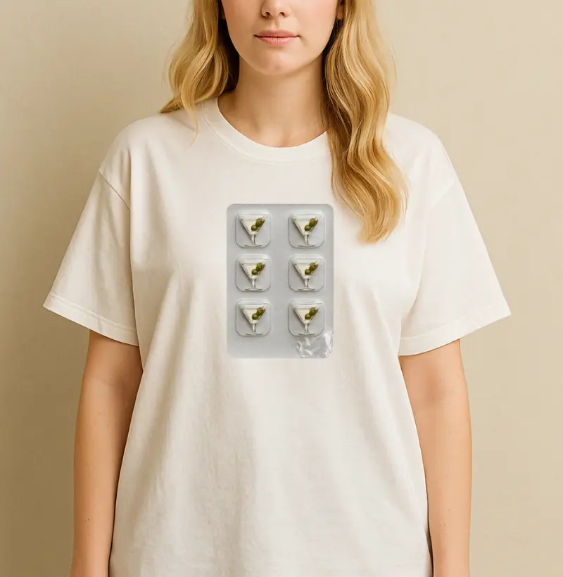 Camiseta Oversized 1 Martini 1 - por Hideout