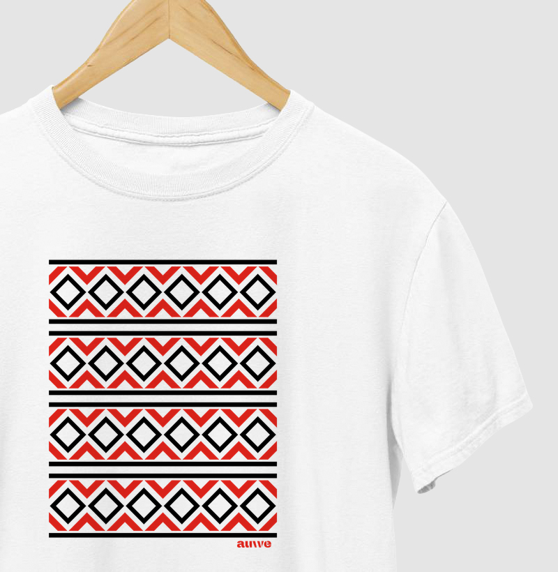 grafismo vermelho e preto