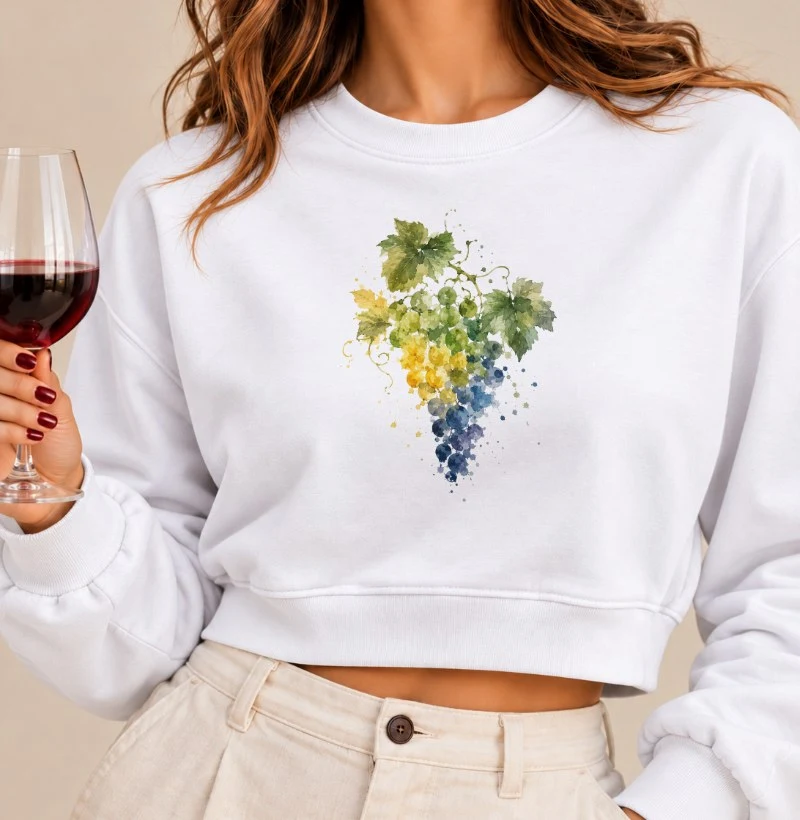 Moletom Cropped Vinho - Essência da Uva Brasileira - Cropped Moletom
