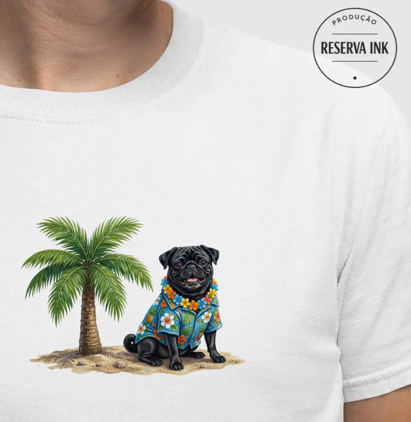 Pug Preto - Férias