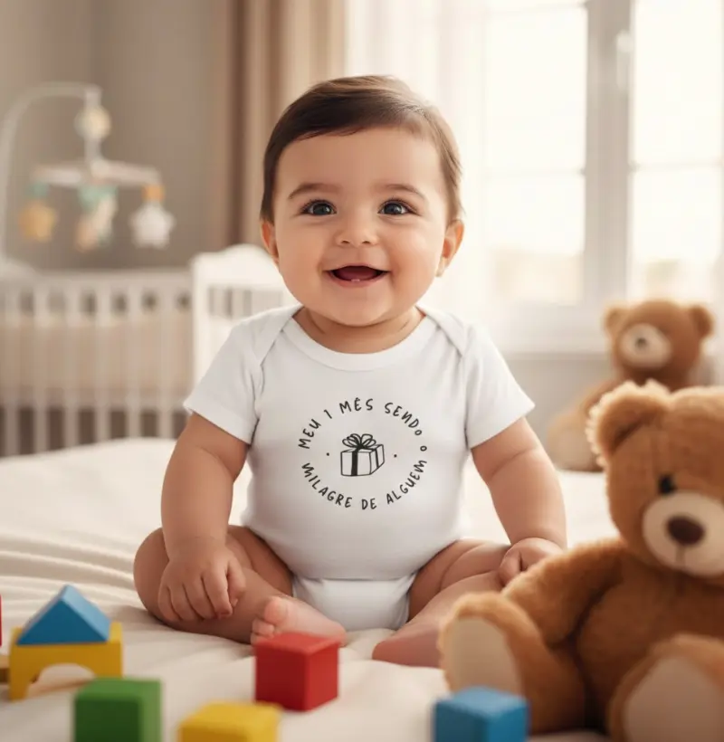 Body Bebê Meu Milagre (Especial 1º Mês)