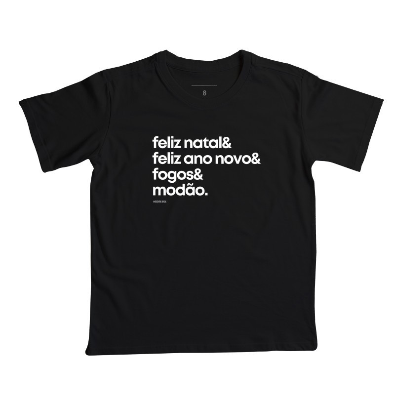 feliz natal & feliz ano novo & fogos & modão. - Camiseta Infantil