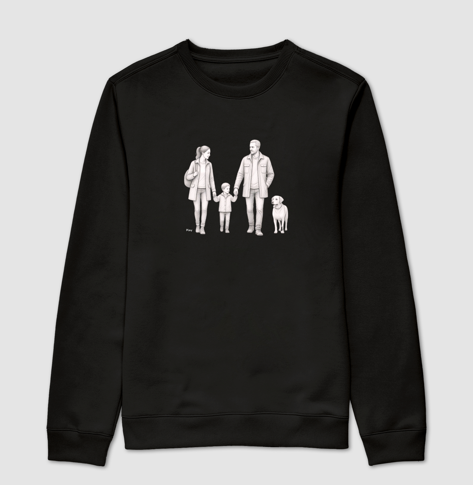 Pai, Mãe, Filho e Cachorro - Andando - MASC