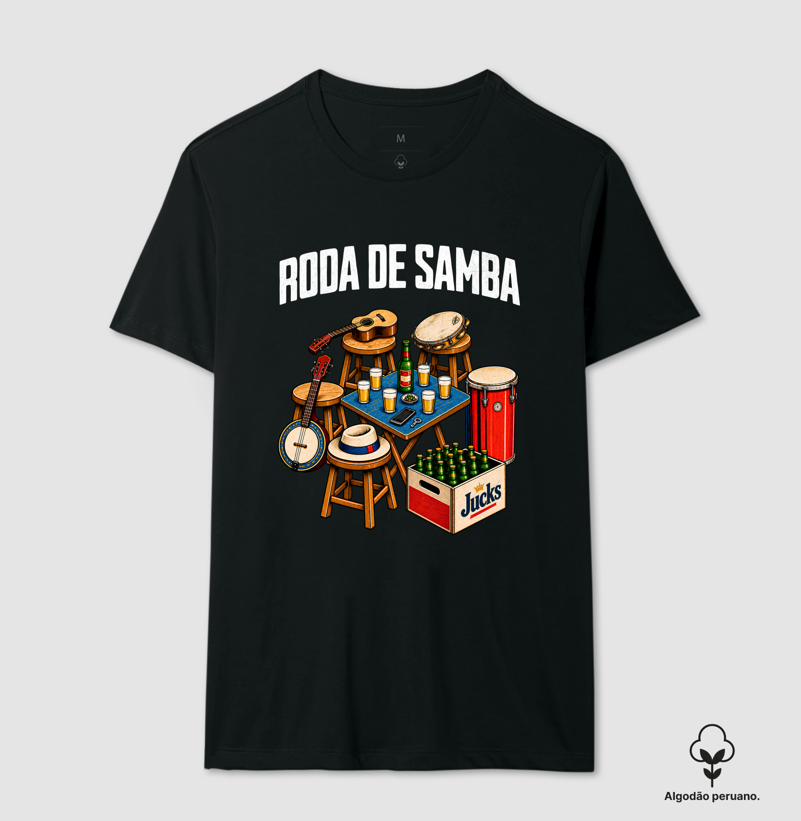 Roda de Samba colorido - Camiseta Algodão Peruano