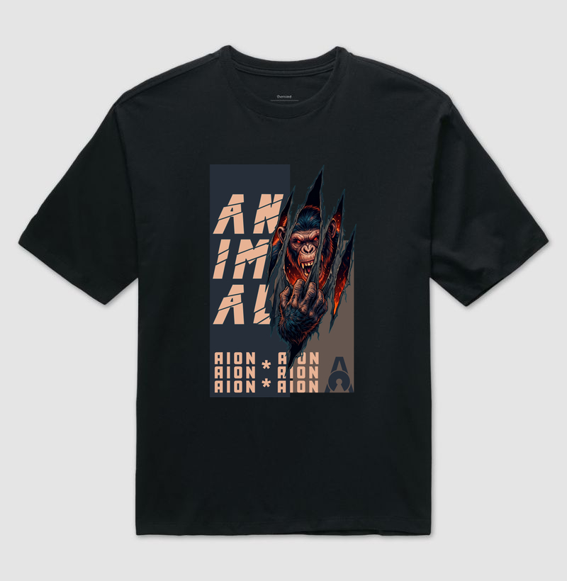 Camiseta Oversized Chimpanzé | Origem Eterna — Aion Abstract