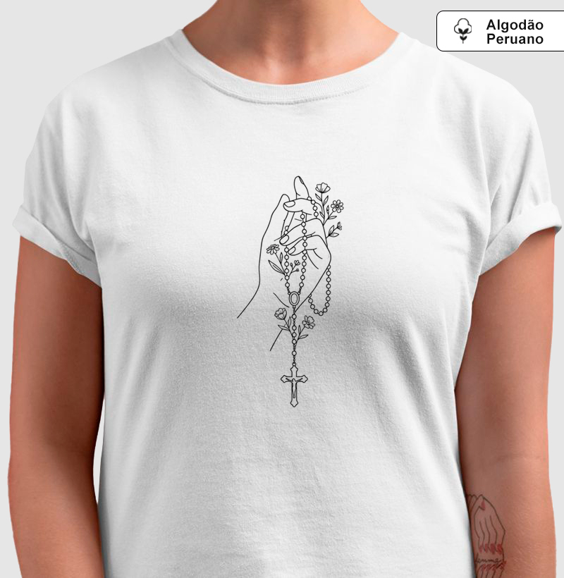 Camiseta Algodão Peruano Terço na Mão