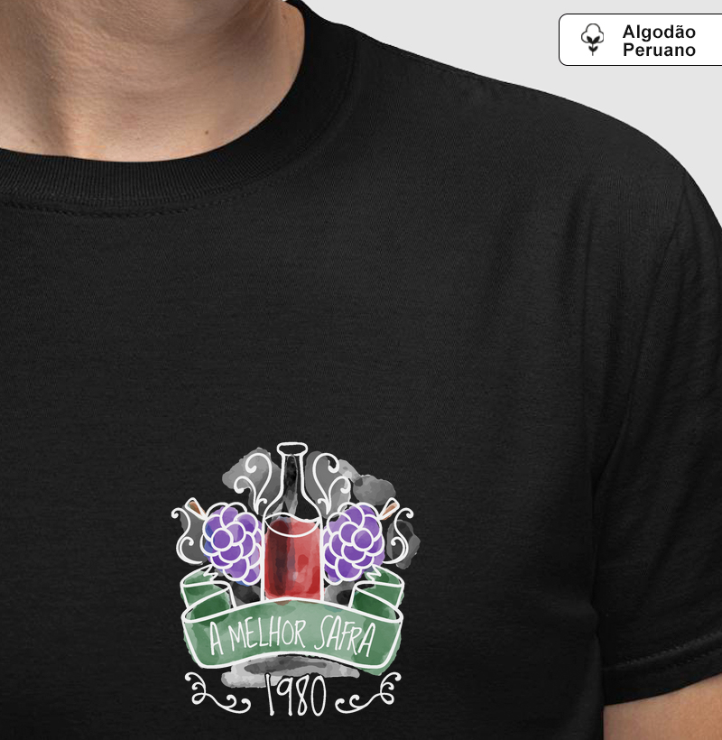 A melhor safra 1980 - Personalize o seu ano - Camiseta Algodão Peruano