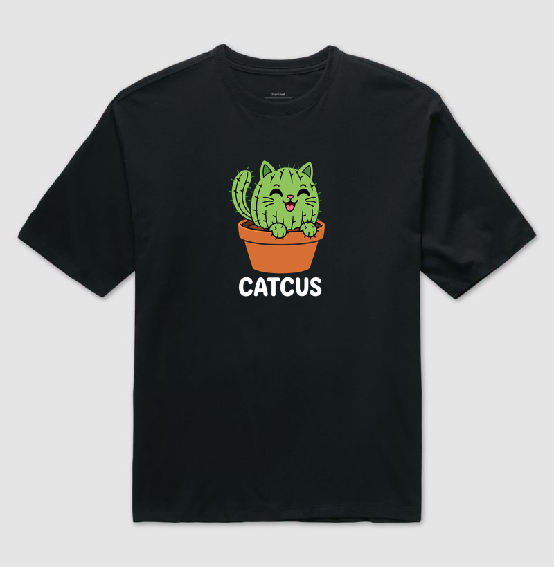 Catcus Gato Cacto - Camiseta Oversized