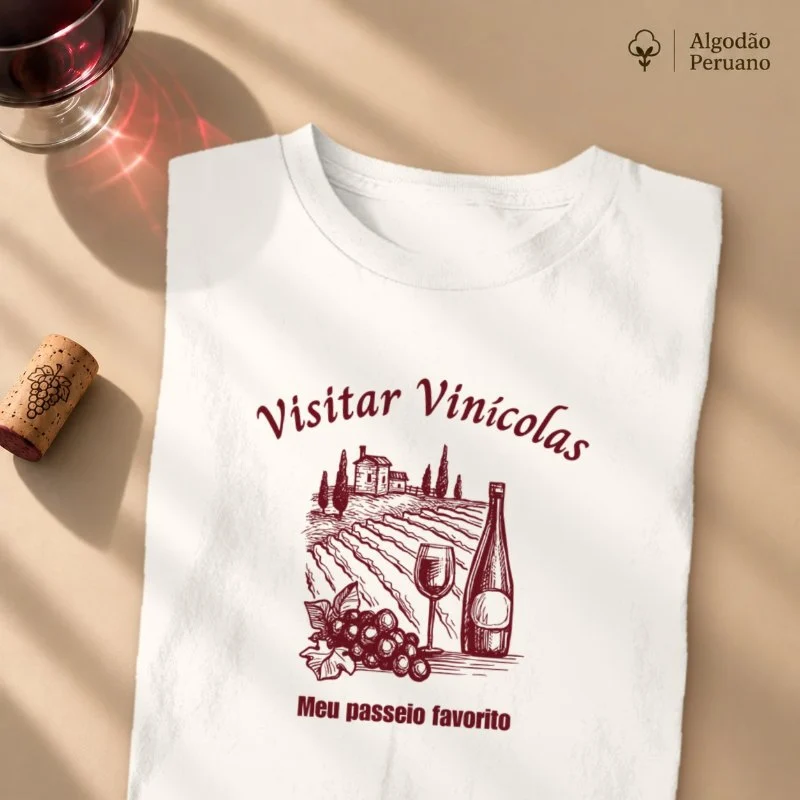 Camiseta Visita a Vinícolas - Camiseta Algodão Peruano