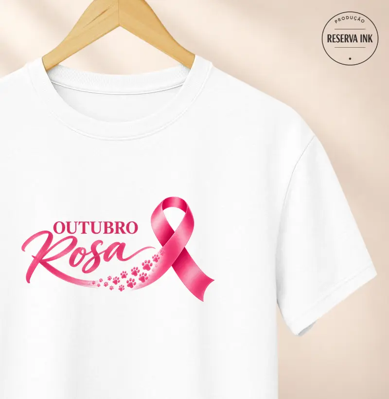 Outubro Rosa de Patinhas - Camiseta