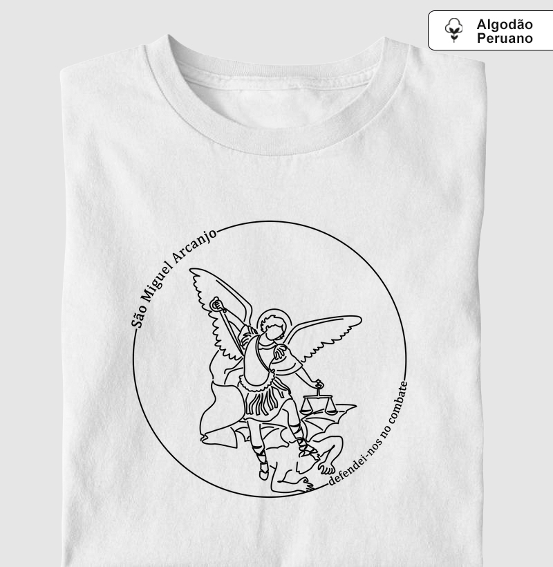 São Miguel Arcanjo Minimalista - Algodão Peruano