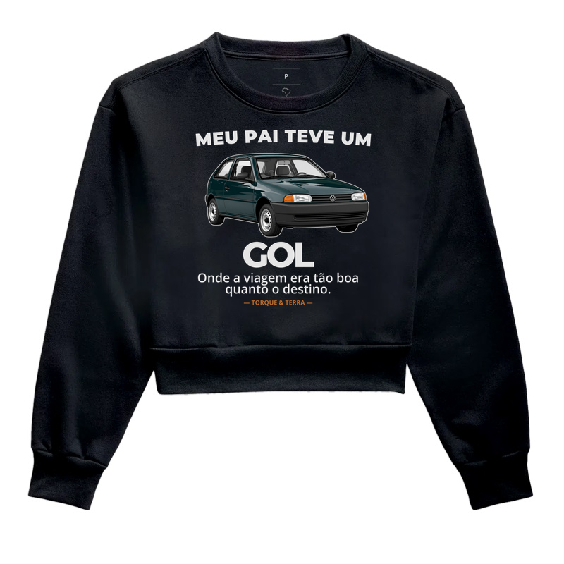 Meu pai teve uma - GOL - verde - Cropped Moletom