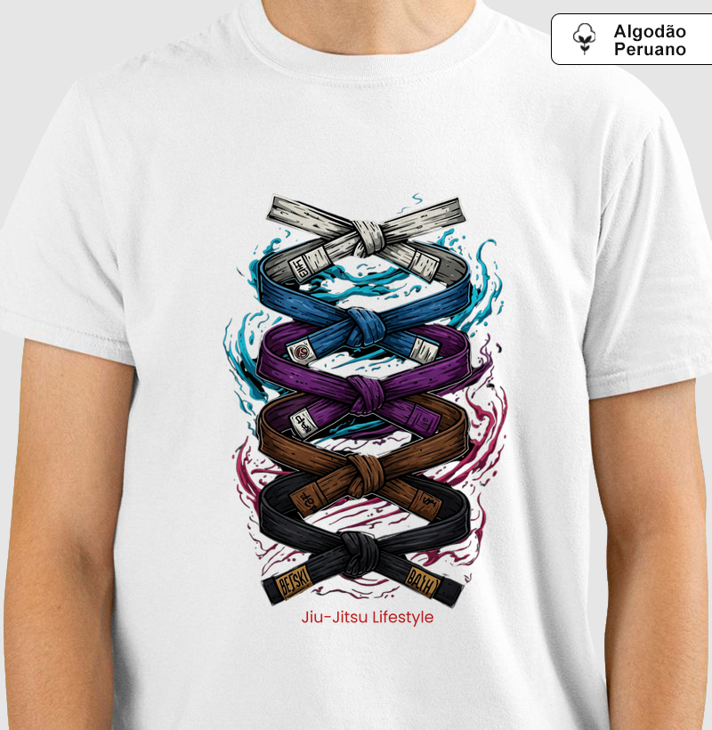 Evolução Faixas - Jiu-Jitsu Lifestyle - Algodão Peruano