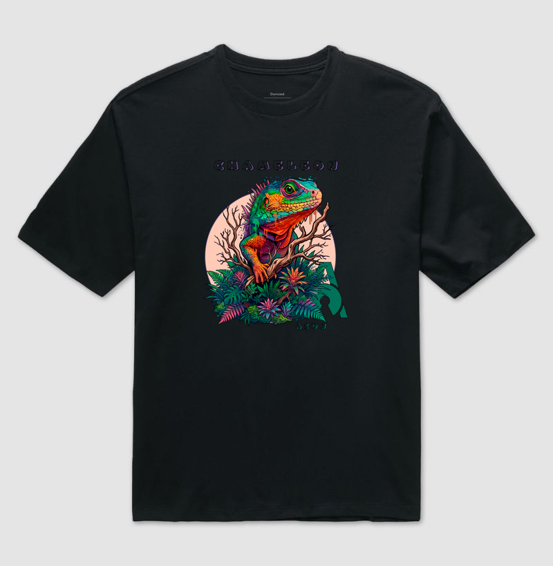 Camiseta Oversized Camaleão | Origem Eterna — Aion Abstract