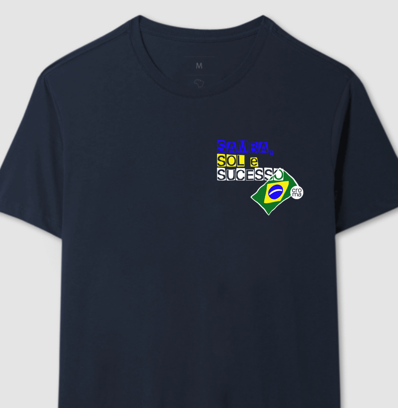 Camiseta Regular Samba, Sol e Sucesso