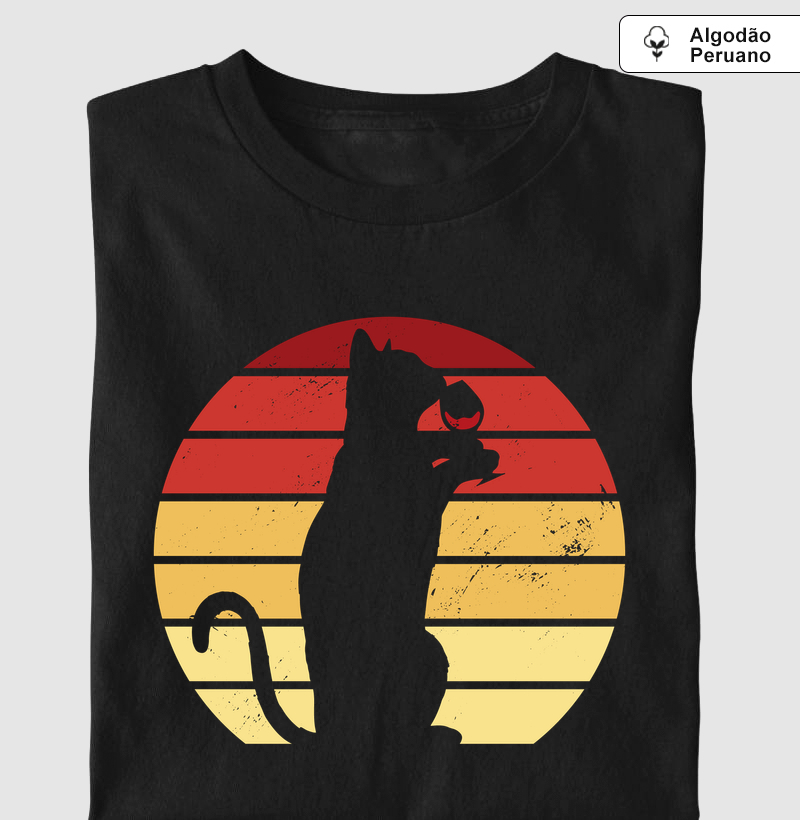 Camiseta Vinho - Cat Sunset Vibes