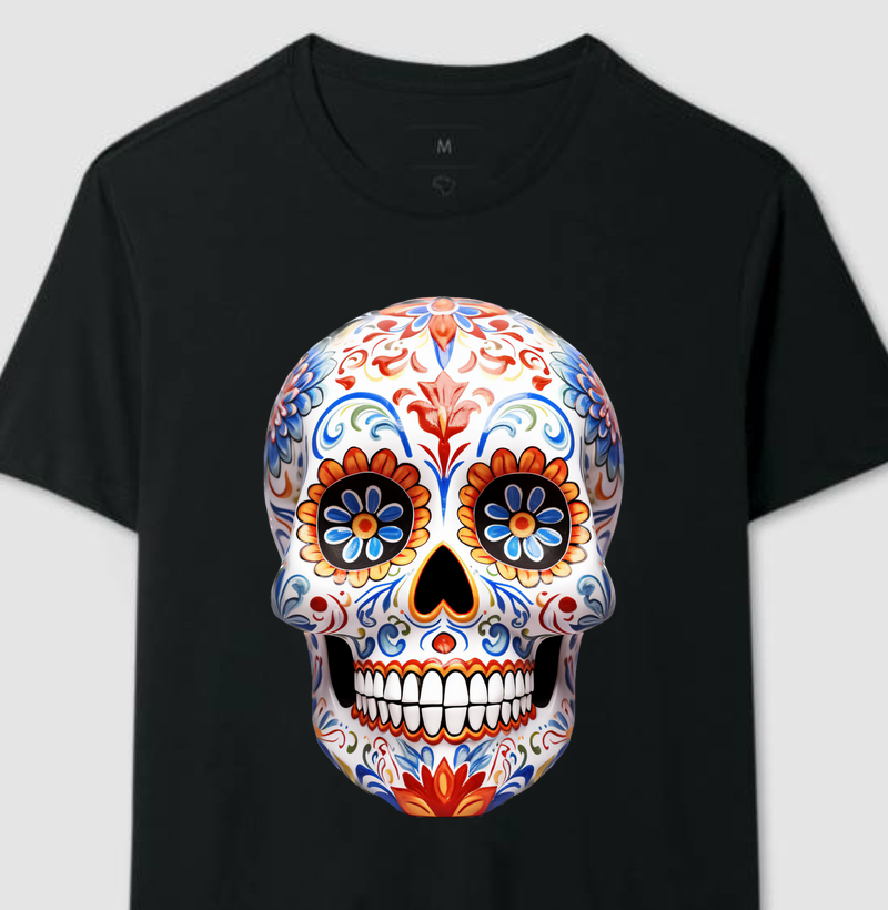 Coleção Caveiras Mexicanas - Flor Azul