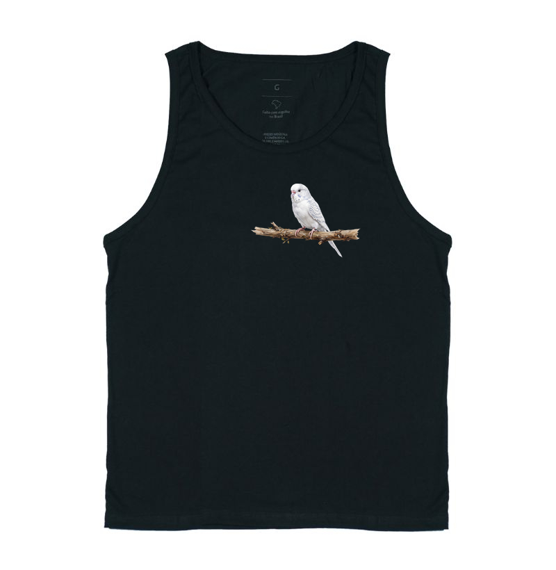 Periquito Branco Minimalista - Regata