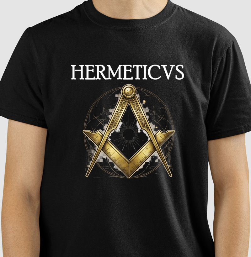 Camiseta Hermeticvs Maçonaria Esquadro e Compasso