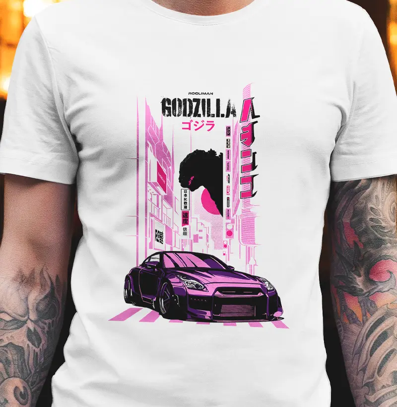 Camiseta Godzilla preta - Rooliman