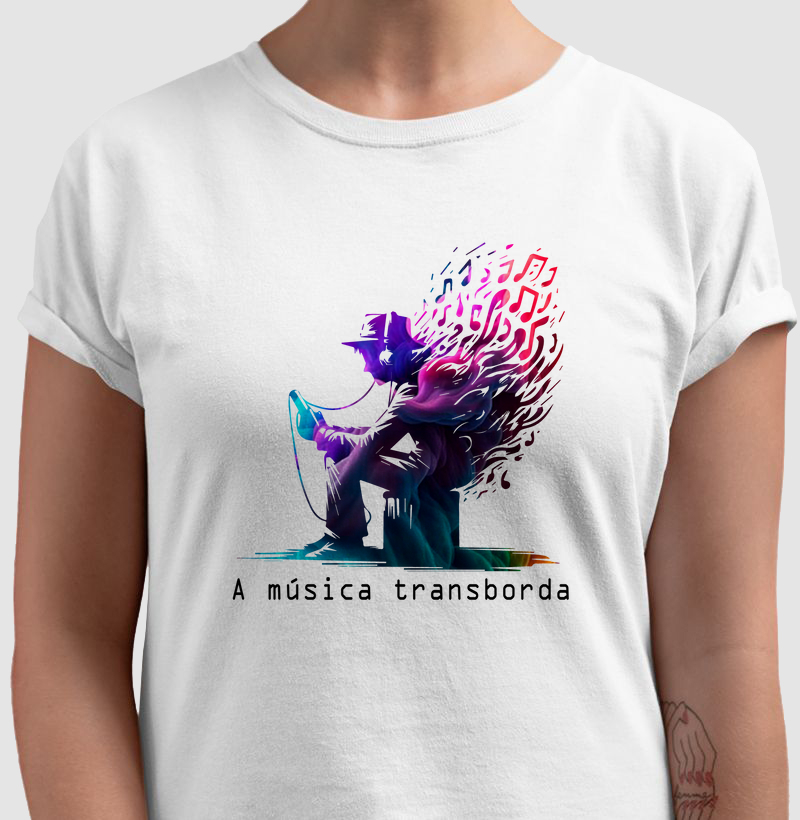 Camiseta Exalando Música Colorida e Frase