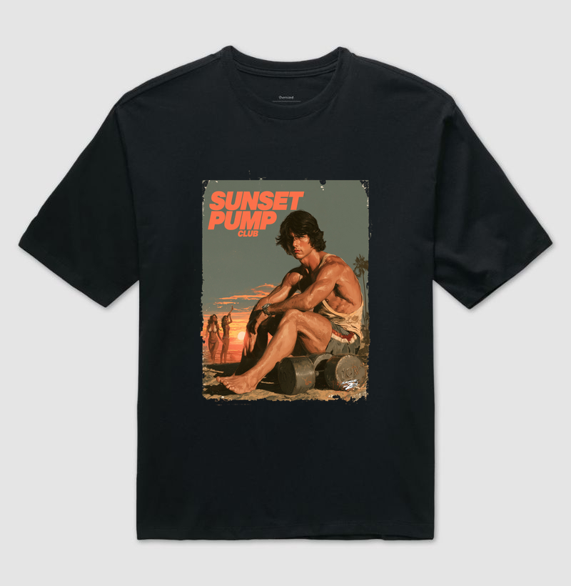 "Sunset Pump Club".  01 - Camiseta Oversized