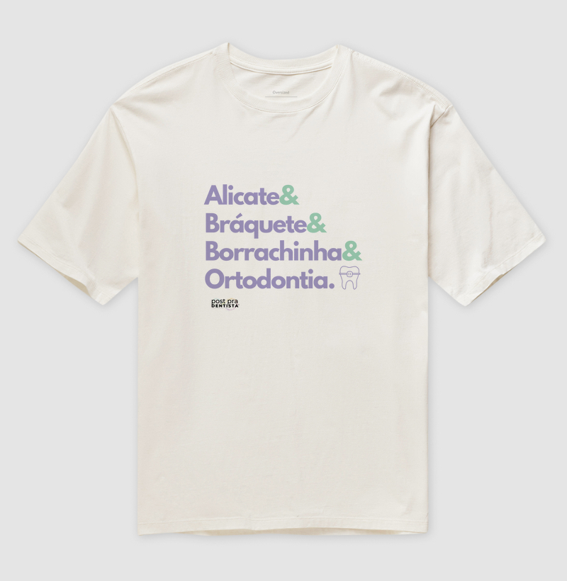 Tee "Alicate&  Bráquete&  Borrachinha& Ortodontia." Código MIN04016
