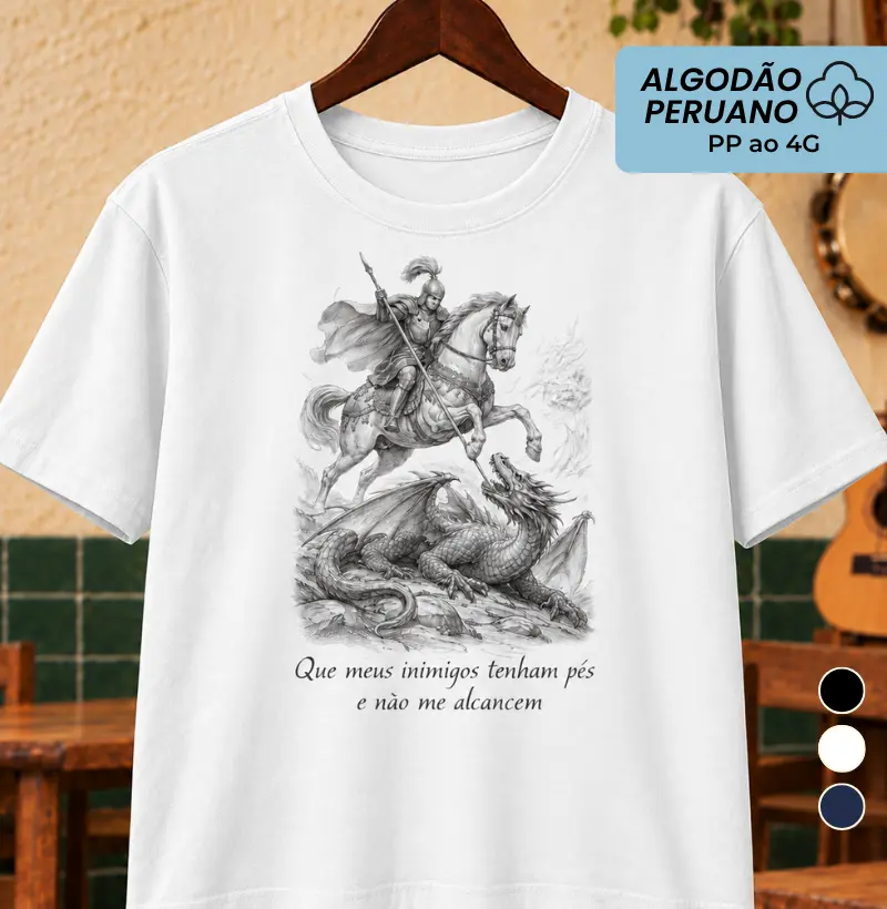 São Jorge Rabisco - Camiseta Algodão Peruano
