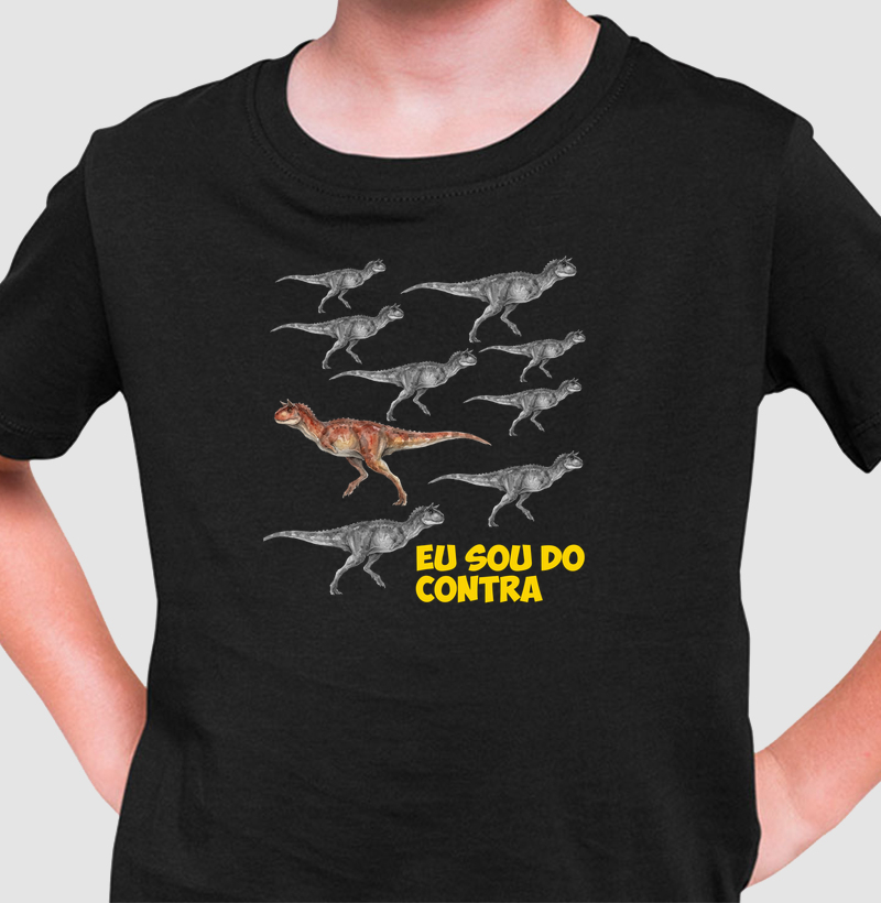 Camiseta Dinossauro Eu Sou Do Contra Algodão Premium Dinoloco