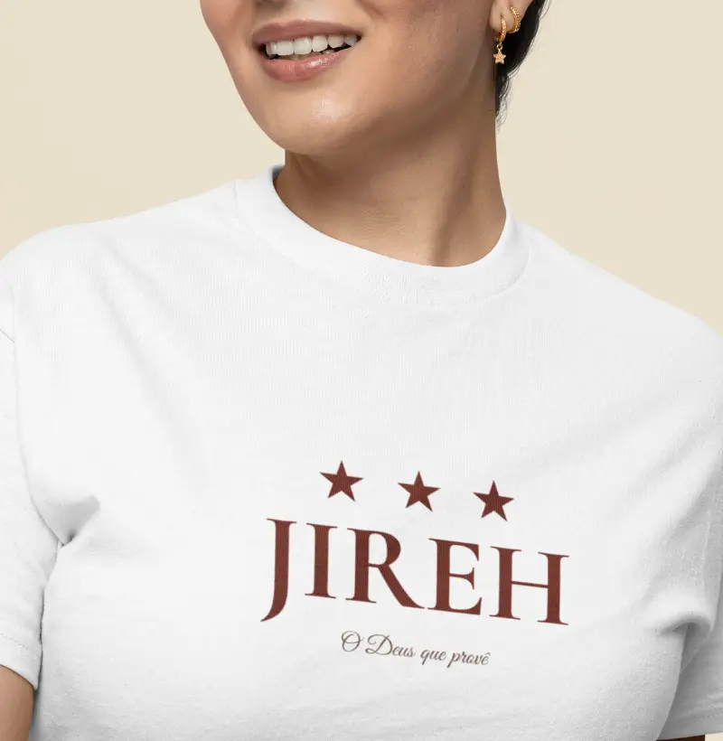 Camiseta Cristã Feminina JIREH O Deus que Provê | Milagree