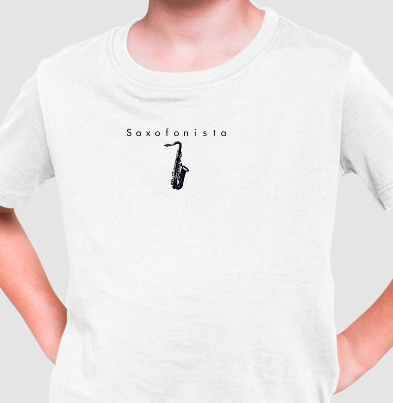Camiseta Infantil Saxofone Tenor Minimalista - M1