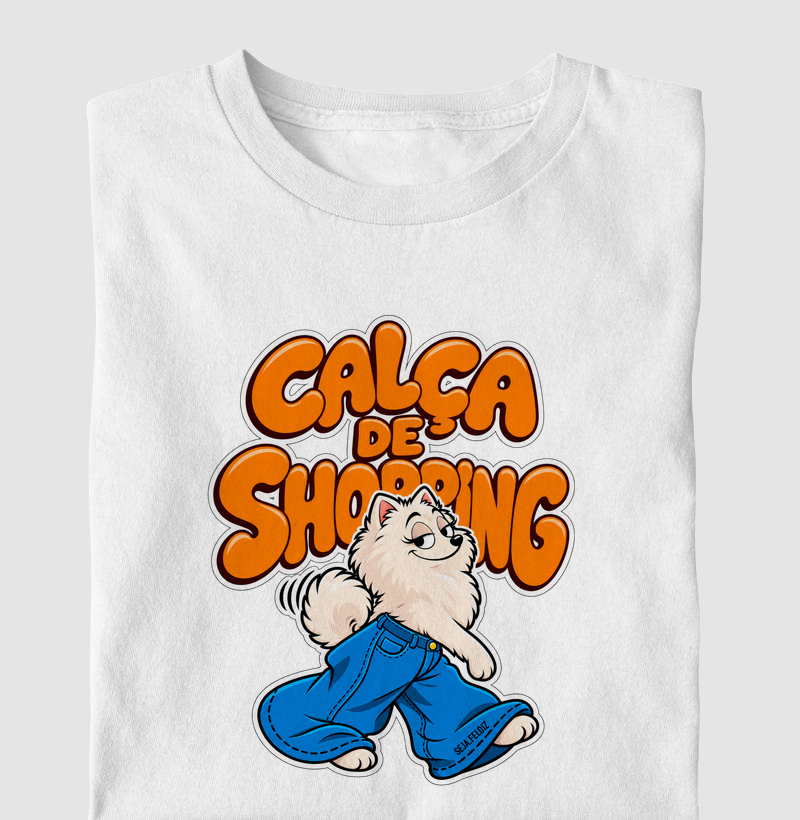 🐶👖 Calça de Shopping – Lulu da Pomerânia Edition 🛍️ - Camiseta Infantil