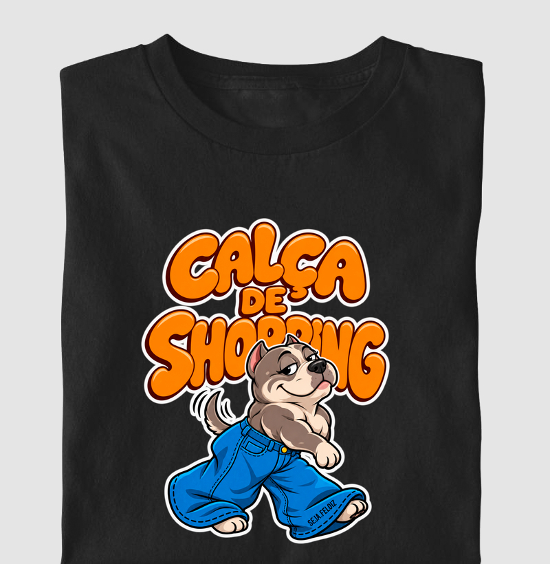 🐶👖 Calça de Shopping – American Bully Pocket Edition 🛍️💪 - Camiseta