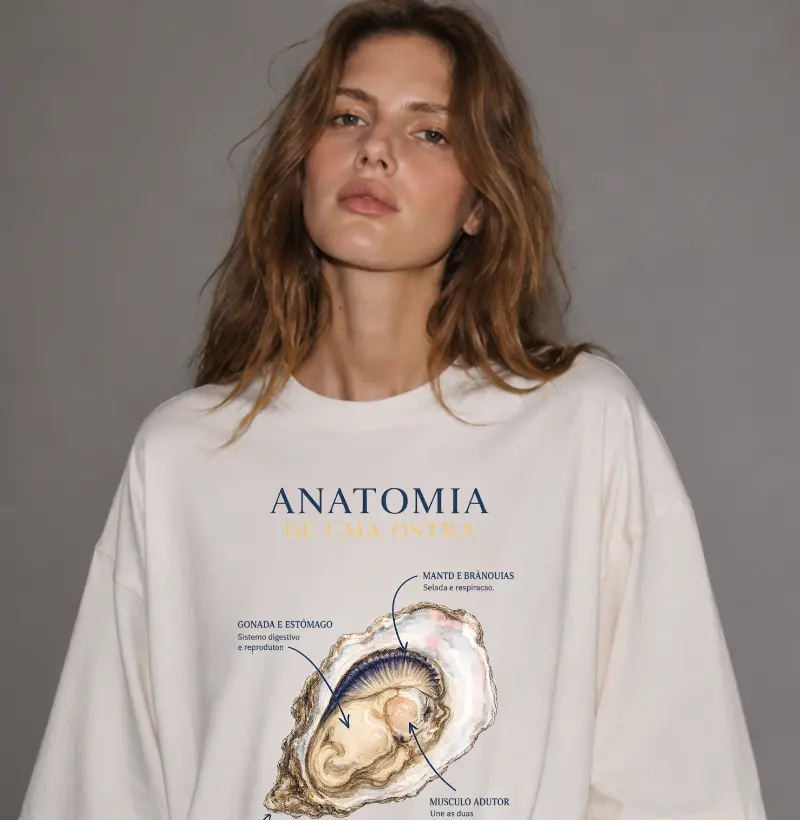 Camiseta Oversized Anatomia de uma Ostra - por Enfim