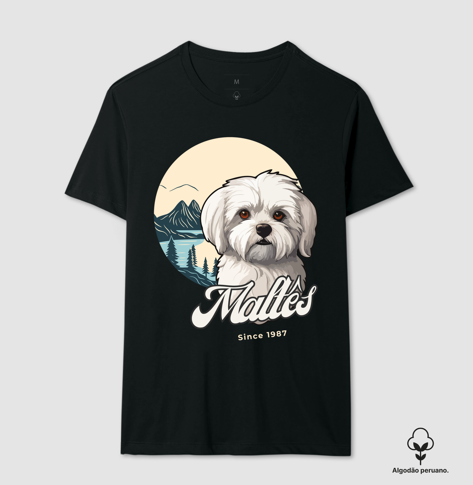 Camiseta Algodão Peruano Maltês Busto Dog Pulse