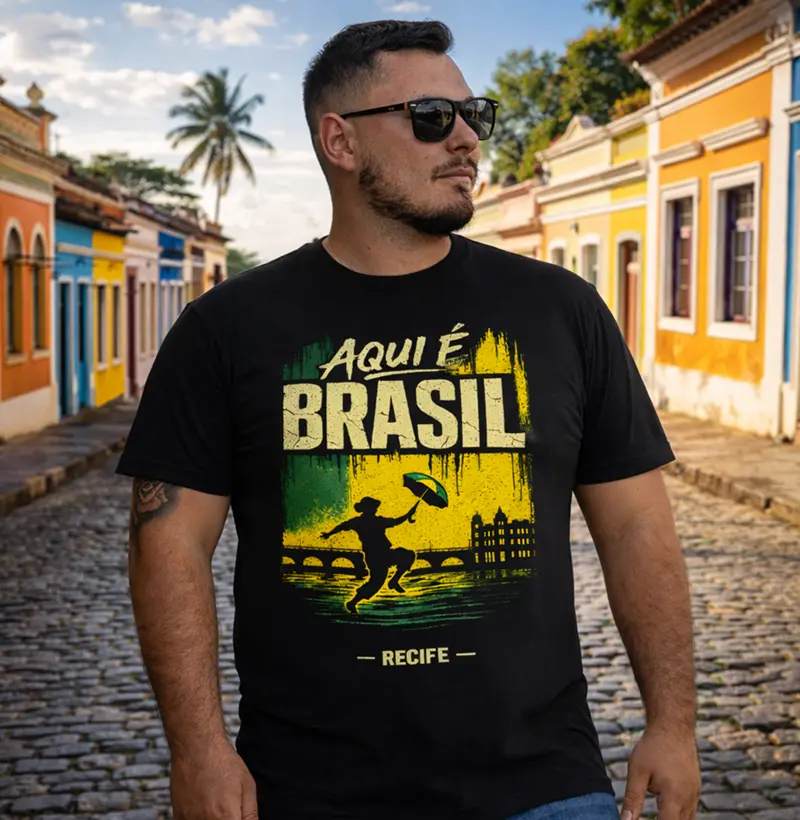 Camiseta Filhos da Patria Aqui e Brasil Recife