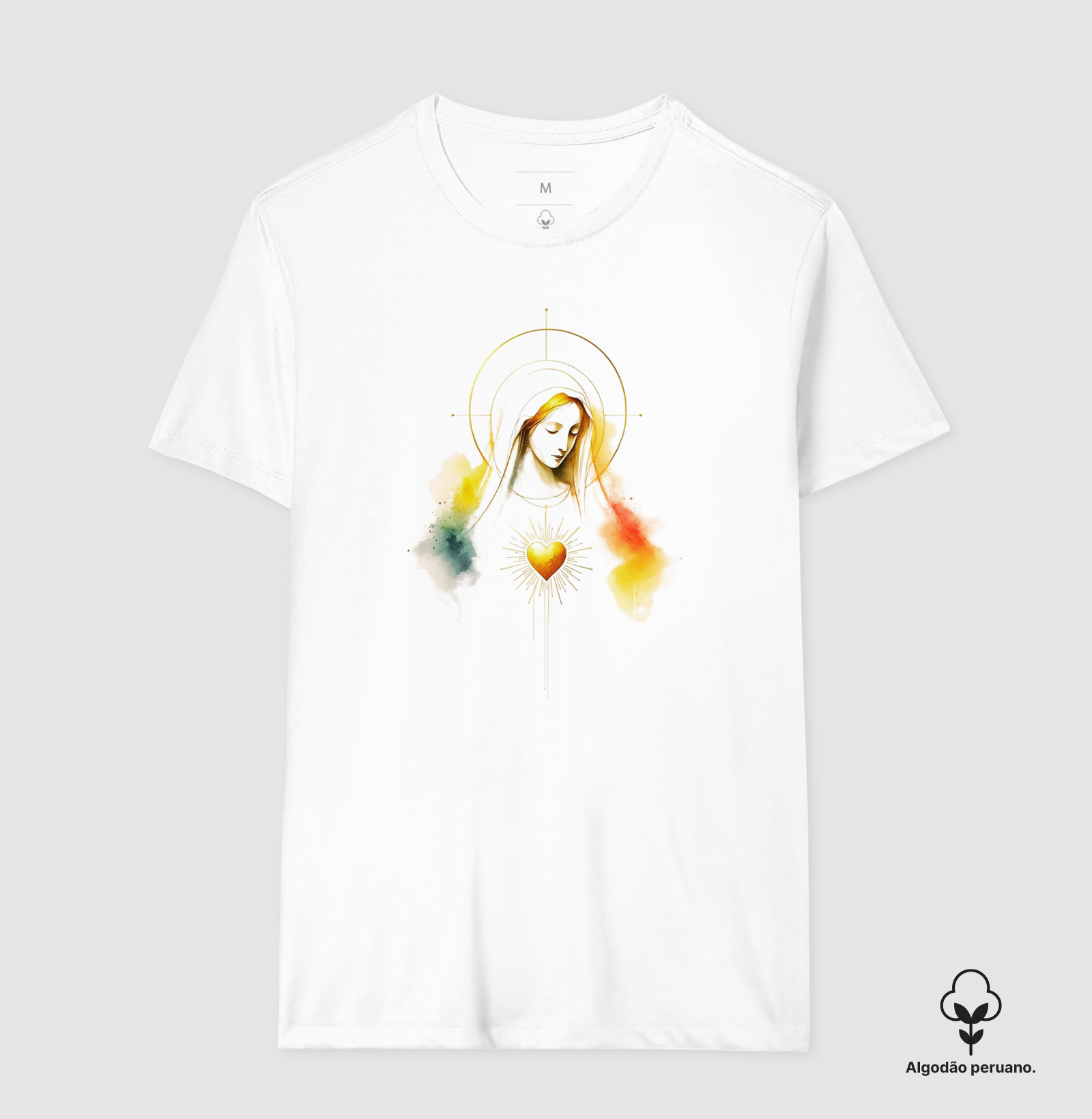 Camiseta Imaculado Coração  - Camiseta Algodão Peruano