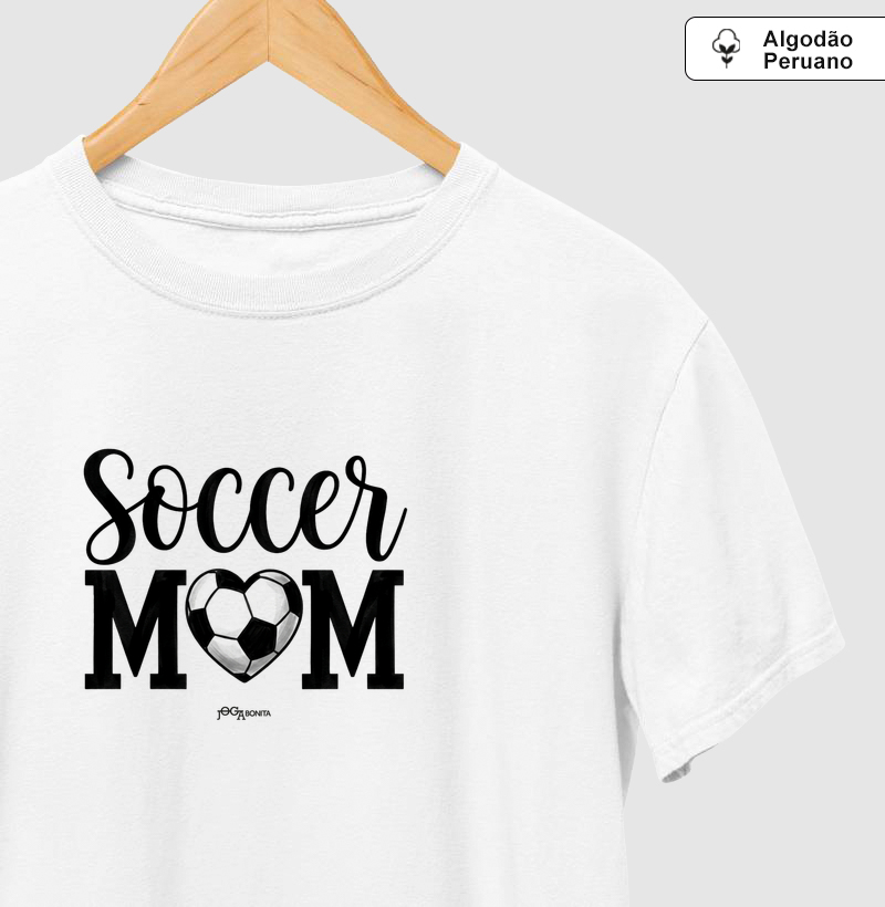 feminina de futebol estampa "soccer mom" joga bonita