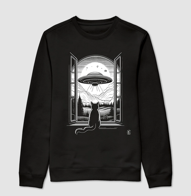 Suéter Moletom O Gato e o OVNI
