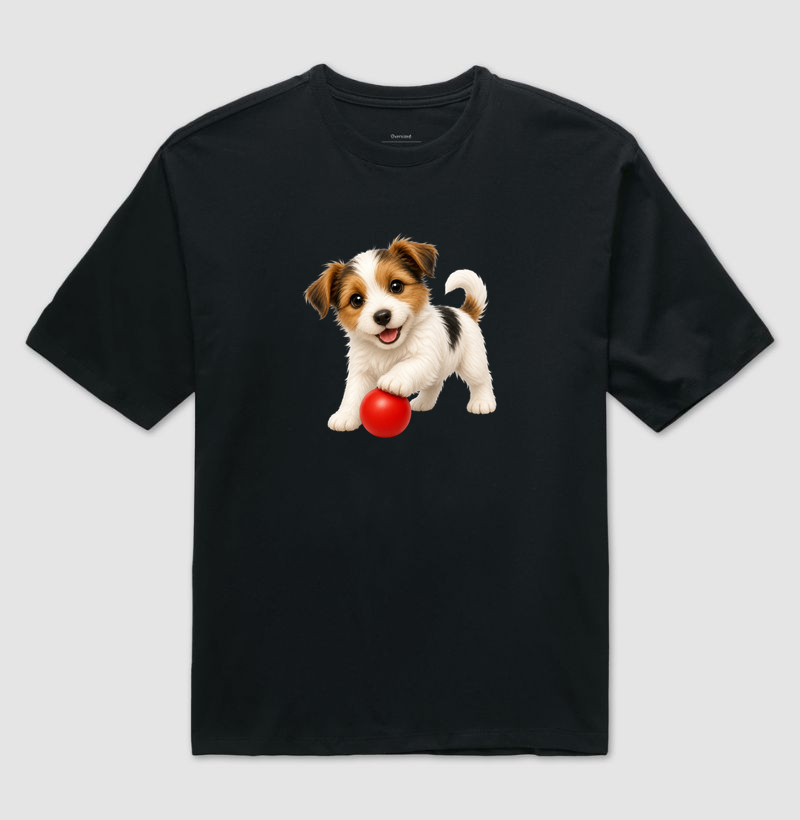 Jack Russell Pelo Longo - Desenho Animado - Camiseta Oversized
