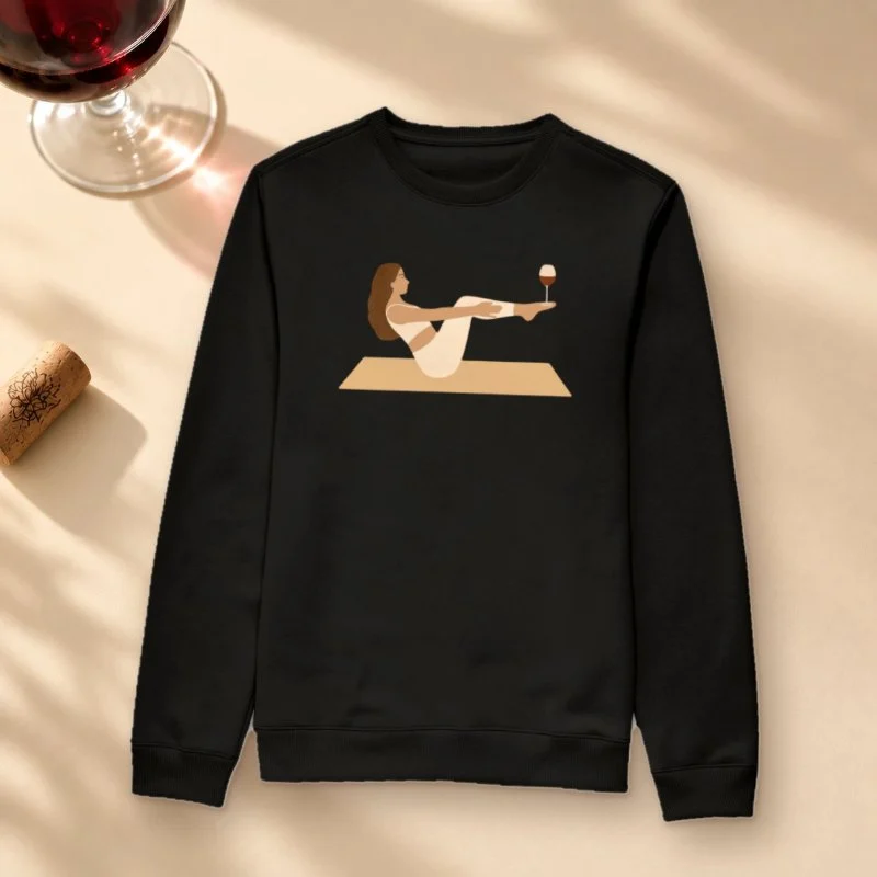 Camiseta Yoga & Vinho - Suéter Moletom
