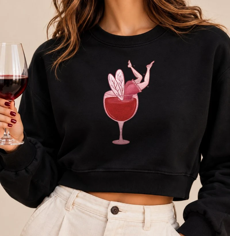 A Fada do Vinho - Cropped Moletom