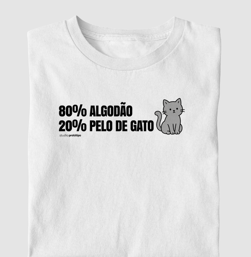 Camiseta 80% Algodão 20% Pelo de Gato